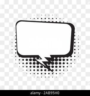 Comic speech bubble isolated on halftone dots background in pop art style. Stock Vector