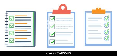 Activity check box set. Vector design of flat icon Stock Vector