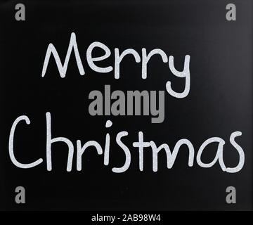 Merry christmas lettering handwritten design. Happy xmas wish text Stock Vector Art