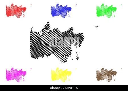 Aarhus City (Kingdom of Denmark) map vector illustration, scribble ...