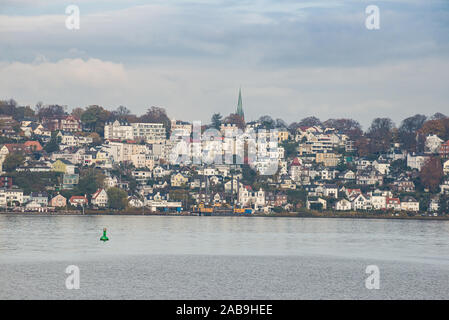 Hamburg, Germany - November 09, 2019. Panorama of Blankenese - suburban quarter in the borough of Altona in the western part of Hamburg Stock Photo