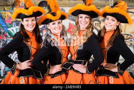 German folklore group dancing in Carnival Fasching on Rose Monday Stock Photo