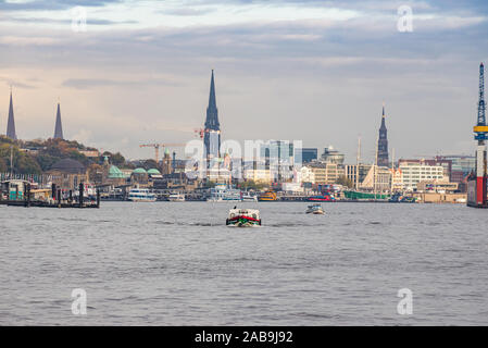 Hamburg, Germany - November 09, 2019. Panorama of Sankt Pauli quarter Stock Photo