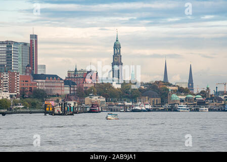 Hamburg, Germany - November 09, 2019. Panorama of Sankt Pauli quarter Stock Photo