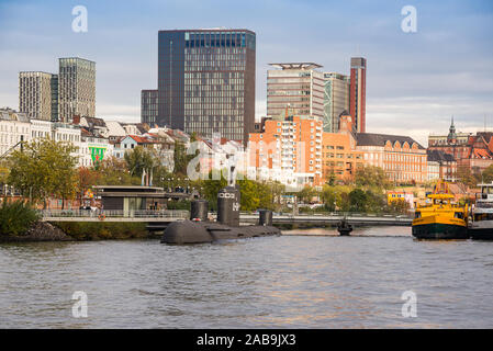 Hamburg, Germany - November 09, 2019. Panorama of Sankt Pauli quarter Stock Photo