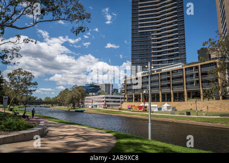 Parramatta River and new housing developments along it in the western suburb of Parramatta, Sydney, Australia Stock Photo