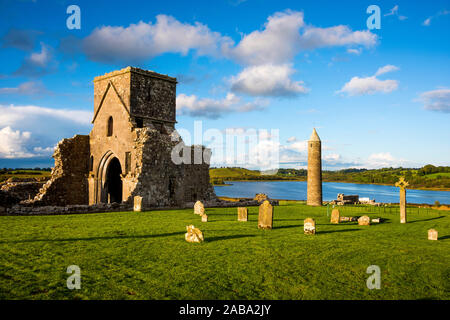 Devenish Island on Lough Erne Co. Fermanagh, Northern Ireland Stock Photo