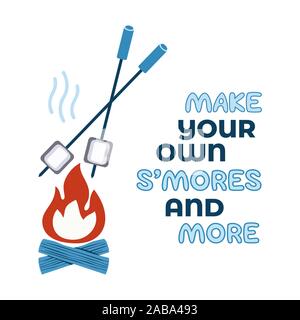 S'mores cozy station welcome sign vector icon Stock Vector