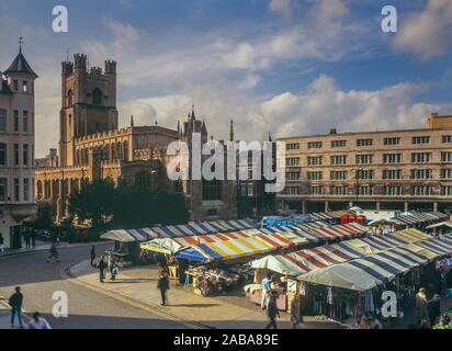 Market Square, Cambridge, England, UK. Circa 1980's Stock Photo