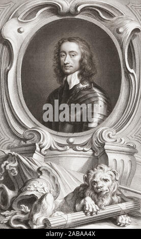 Charles Fleetwood, c.1618 - 1692.  British politician and cavalry officer in the Parliamentary army during the First English Civil War.  From an engraving by Jacob Houbraken, after a work by Robert Walker. Stock Photo