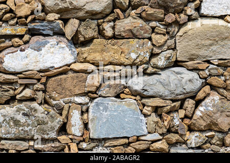 Closeup of a typical dry stone wall in the Vernazza village, Cinque Terre (UNESCO world heritage site), Liguria, Italy, South Europe Stock Photo