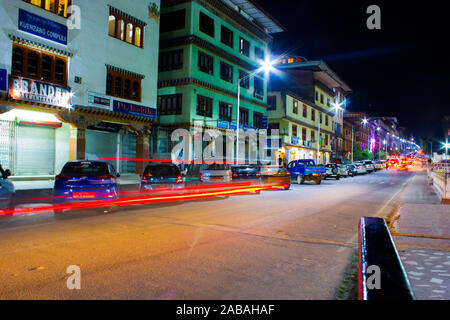 Thimphu City Night View Stock Photo