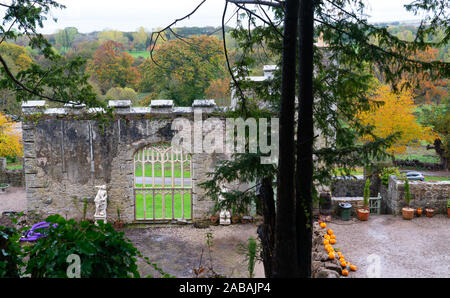 The derelict Gwrych Castle, near, Abergele, in County Conwy. Taken in November 2019. Stock Photo