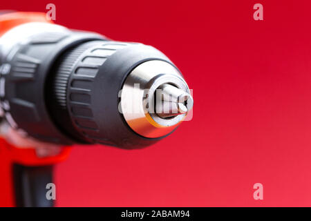 Battery screwdriver or drill, cordless drill, mandrel Stock Photo