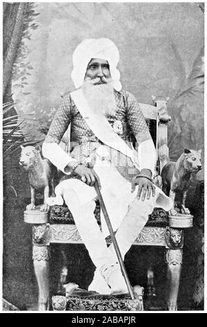 Portrait of Sir Hira Singh, the Raja of Nabha, who ruled from 1871 to ...