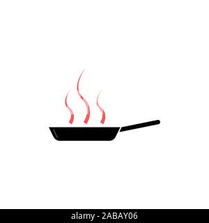 frying pan vector icon color Stock Vector