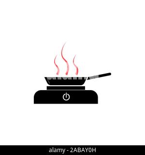 Frying pan on the stove vector Stock Vector