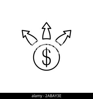 Financial growth icon, linear sign isolated on white background - editable vector illustration Stock Vector