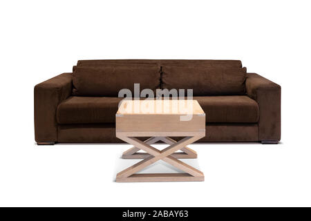 Modern sofa. Minimalistic couch isolated on white background Stock Photo