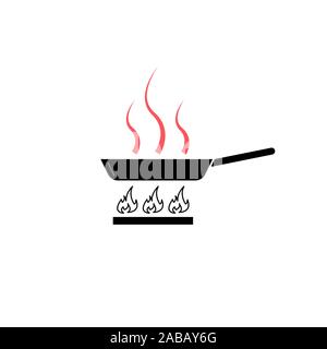 Frying pan on the stove vector Stock Vector