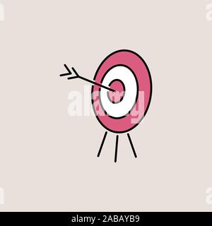 target vector line color icon, sign Stock Vector