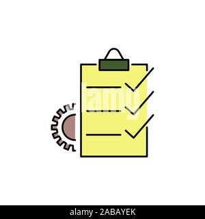management project vector color icon, business document setting, tuning Stock Vector