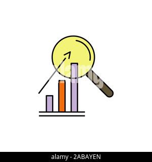 research color icon, analyze business sign isolated Stock Vector