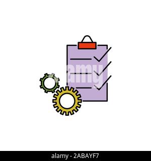 management project vector color icon, business document setting, tuning Stock Vector