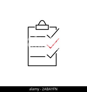 check list vector line icon Stock Vector