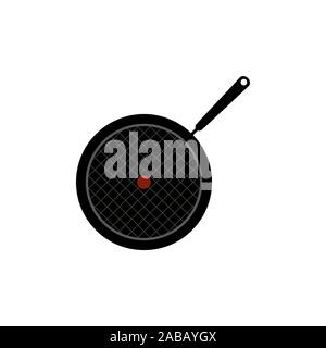 frying pan vector icon color Stock Vector