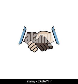 handshake vector color icon, logo Stock Vector