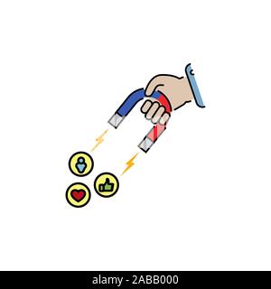 social and media influence vector color icon Stock Vector