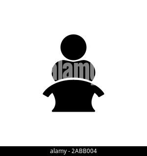 man at the tribune, podium vector icon, sign, symbol Stock Vector