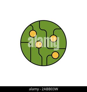 circuit board color icon vector Stock Vector