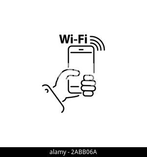 Wi fi signal linear icon. Thin line illustration. Wifi connection contour  symbol. Vector isolated outline drawing Stock Vector Image & Art - Alamy