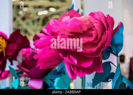 closeup of fuchsia fake flower Stock Photo