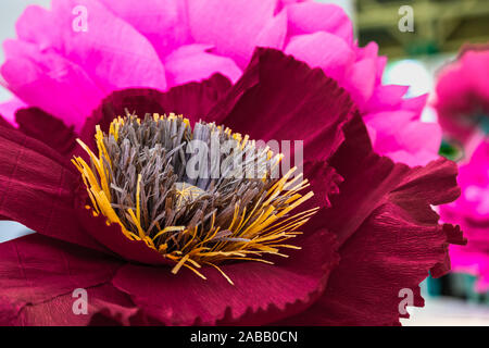 closeup of fuchsia fake flower Stock Photo