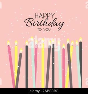 Birthday Background with Candles. Vector Illustration Stock Vector