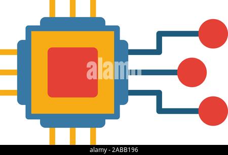 Embedded System icon. Colored simple elements from industry 4.0 collection Stock Vector