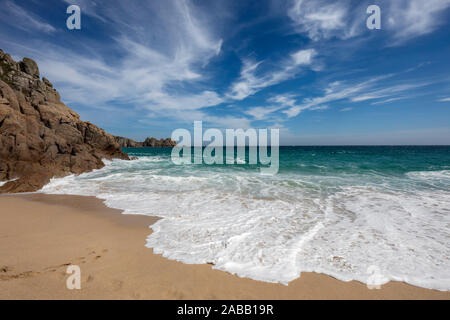 Porthcurno; Beach; Cornwall; UK Stock Photo