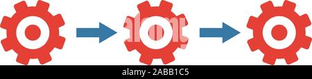 Horizontal Integration icon. Colored simple elements from industry 4.0 collection Stock Vector