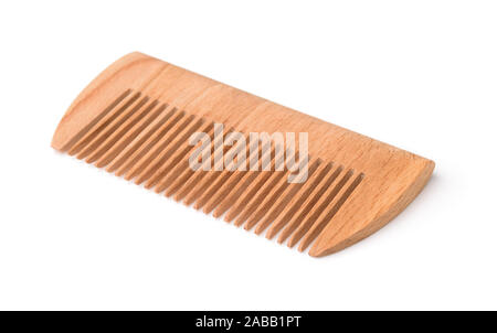 Wooden comb isolated on white Stock Photo