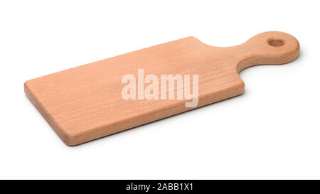 Empty beech cutting board isolated on white Stock Photo