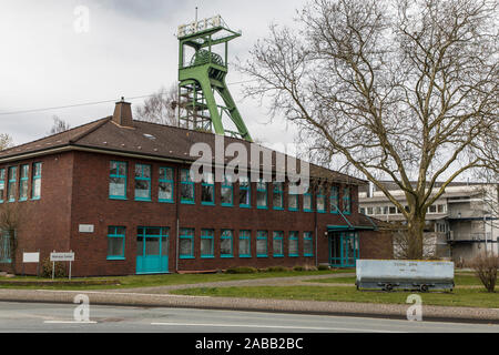 Old colliery car, mine car, on the site of the former Erin colliery, in Castrop-Rauxel, Stock Photo