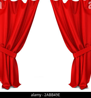 Classic curtains. 3d illustration isolated on white background Stock Photo  - Alamy