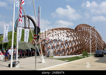 MILAN, ITALY - MAY 30: Malaysia pavilion entrance at Expo, universal exposition on the theme of food on MAY 30, 2015 in Milan Stock Photo