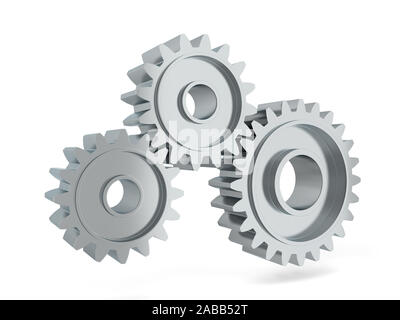 Gear mechanism. 3d illustration isolated on white background Stock Photo