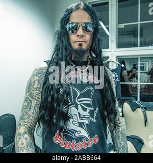 Shagrath and Eddie Guz Copenhagen, Denmark. 17th, February 2019. Shagrath  (L) and Eddie Guz (R) of