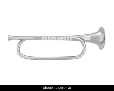 Simple trumpet. 3d illustration isolated on white background Stock Photo