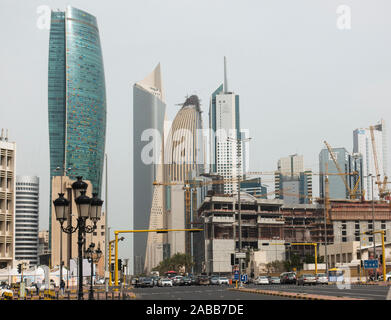 View of skyline of downtown Kuwait City in Kuwait. Stock Photo